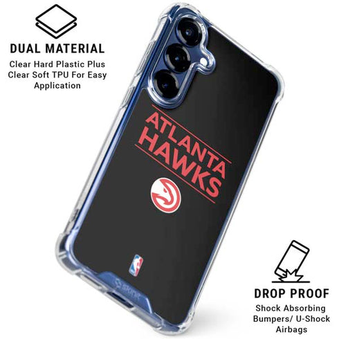 NBA Atlanta Hawks Standard - Black Galaxy S25 Clear Case